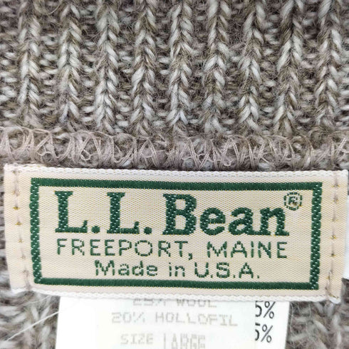 エルエルビーン L.L.Bean USA製 エルボーパッチ付き ショールカラーニット メンズ JPN:L